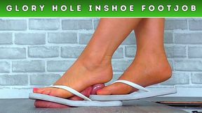 Flip Flop Glory Hole (246) - Bug Cam - Footjob Shoejob Cock Ball Trampling Crush Foot Fetish Unaware Cumshot Cum
