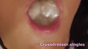 deepthroating dildo with 250 loads of cum as lube