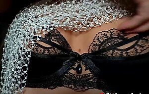 Mysweetapple, naughty talking in sweet black lingerie