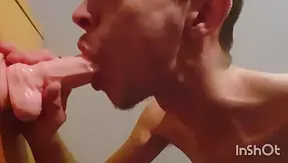 Joe Nuts Masters Deep Throat with His Massive dildo – Gay Twink Action 18+