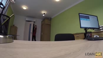 Loan4K's Redhead Audition: Spontaneous Sex at the Credit Agency Office