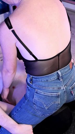 Facesitting and Tickled - Miss Tory Wears Levi Jeans and Tickles Her Slave Whilst Face Sitting