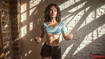 a skinny curly-haired slut gave herself up for pennies [AI]