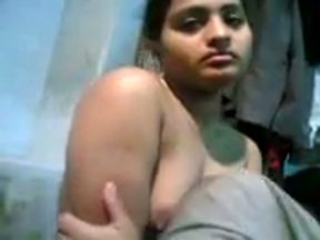 Busty and cute amateur Indian teen blows dick of a mature guy