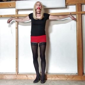 Crossdresser Sissy bound and gagged