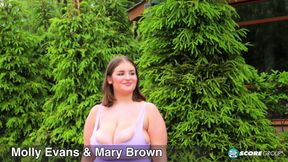 A day at the pool with stacked naturals Mary Brown and Molly