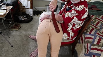 TMS-25) (Part 1) Petite Amateur MILF Receives OTK Spanking and Paddling