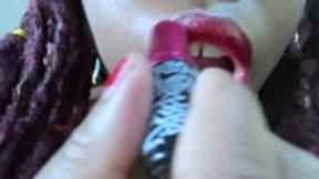 Lipstick fetish - Goddess MXDominion applies Red Lipstick to her Luscious Lips, mind fuck, lips fetish, goddess worship, mouth fetish  1080