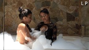 Ana Breastfeeding Jana In Jacuzzi With Foam