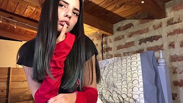 Hentai uniforme cosplay Linda Jovencita Blanca tetas caidas Masturbandose y metiendose los dedos en la vagina y mostrando su enorme culo grande