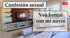 Veo hentai y hago lo mismo con mi novio. Spanish audio.