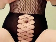 Covering my big tits with oil