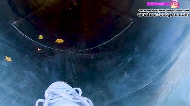 Kati's adidas shoeplay dipping sweat her stinky feet lick her sneakers