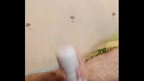 My dick in toy. She makes strange noises. Past 1