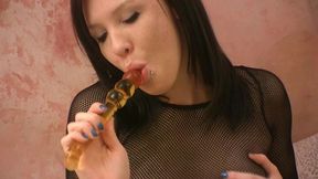 riley rebel 19 yr old w small perky tits fucks glass dildo