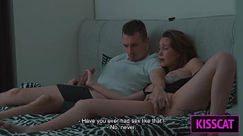Step mom and Step son Watch Porn, Masturbate to Creampie Bliss in Share Bed Hotel Vacation