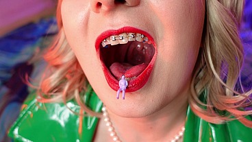 Giantess VORE fetish video POV FemDom (Arya Grander)
