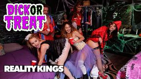REALITY KINGS - Wild Eve Ellewood, Stoney Lynn, And Gina Valentina Turn A Halloween Party Into A Sultry Orgy