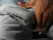 Edging BBC Brazilian favela dick on jeans