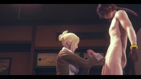 Shingeki No Kyojin Hentai - Annie Leonhart Handjob and Blowjob - Japanese Asian Manga Anime Game Porn