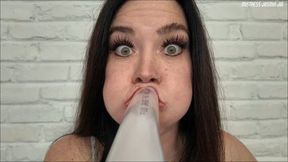 Goddess Accidentally Pops Her Leaking Human Balloon- Puffy Cheeks