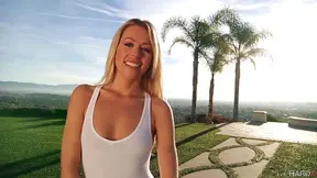 Blonde Amateur Gets Double Penetration After Handjob & Facefucking in Hot MMF Threesome