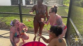 creamy custard playtime: savanna, giana, bleu & livie get messy