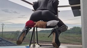 Leather Boot Goddess Dominates 3 Plushies Outdoors | Chair Facesitting & Mean Farts