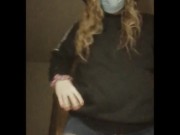Wearing my boyfriend's ugly as hoodie and my denim shorts to turn you on.