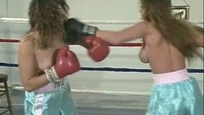 Barefoot KO Boxing In Matching Sating Boxing Trunks