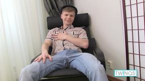 Skinny Blonde Twink James T Strokes His Throbbing Hard Cock!