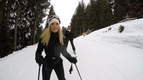 seductive ski babes candee licious and kitana lure share cock after enjoying lesbo strap on session gp3295