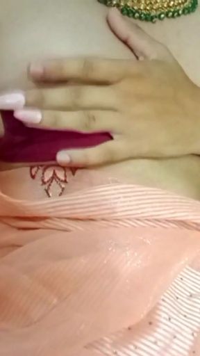 Indian Gay Crossdresser Bottom Gaurisissy showing and pressing her big boobs in xxx video call   Clip 1
