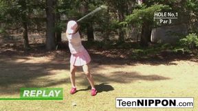Playful Asian Teens Take on a Fun Game of Strip Golf!