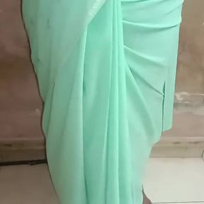 I Went to My Stepmother's House and Saw That She Was Tying a Saree and Was Very Beautiful. Then We Held Her Breasts and Shared a