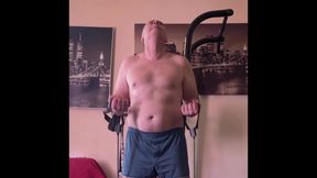 Mature Man Masturbating After Workout