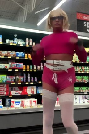 WALMART Public Slut CropTop, Booty Shorts, Ass Cheeks, Thong