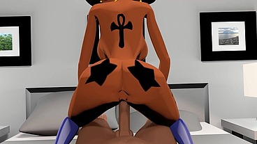 Slim thick ebony bubble booty Isis jones sucks and fucks a bbc