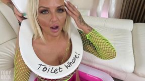 louise lee toilet whore! piss drinking anal queen, rough piss in ass for grace lowdie - eats cum from ass squat! atm atoga