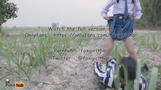 4k thai เย็ดนักเรียนในไร่อ้อย รถผ่านไปมาโคตรเสียว แตกใส่หน้าเต็มๆ