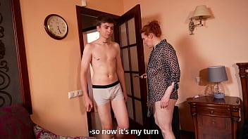 boyfriend and milf share a bed in a hotel room  Shock!