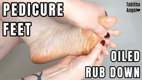 Pedicure Feet Oiled Rub Down