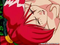 Redhead hentai girl hot riding a old guy cock