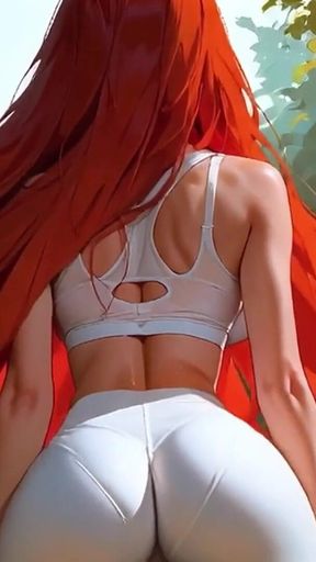 Amazing Yoga Pants Cameltoe Tease Close up! Dance Big Boobs Redhead