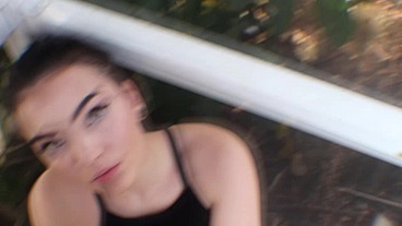 Teen handjob on black cock by the pool with 18yo Aries Ackerman