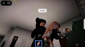Novinha branquinha toma piroca em apartamento no Roblox