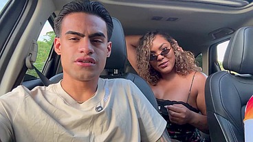 Latina Ebony MILF Gets Fucked Outdoors by a Young Guy in the Car—I Cum Inside Her! Danyel Mast & Carla Morelli