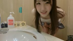 Cute Japanese Idol? Bleached, bound and begging for cock&#x1F346;: every sip fuels her deepthroat