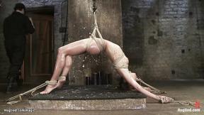 ”Slave in back arch bondage candle waxed”