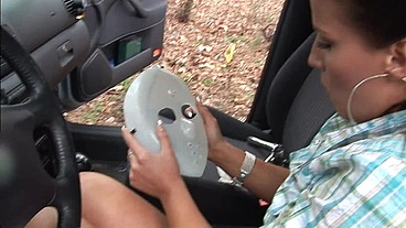Nataly Fucked on by masked man in woods